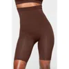 Skims High-waist Shine Shorts In Cocoa