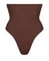 Skims Womens Cocoa Seamless Sculpt High-rise Stretch-woven Thong