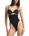 Skims Womens Onyx Butt-enhancing Open-bust Stretch-woven Body