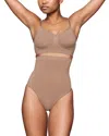 Skims Seamless Sculpt High Waist Thong In Sienna