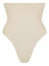 Skims Seamless Sculpt High-waist Thong In Neutral