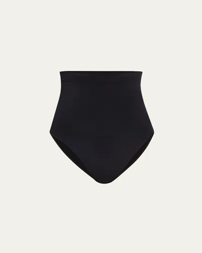 Skims Seamless Sculpt High Waist Thong In Onyx