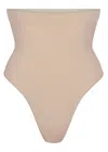 Skims Seamless Sculpt High-waisted Thong In Neutral