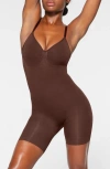 Skims Womens Cocoa Sculpt Ruched Stretch-woven Body In Cocoa