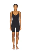 Skims Seamless Sculpt Mid Thigh Bodysuit In Black