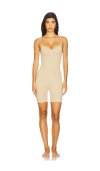 Skims Seamless Sculpt Mid Thigh Bodysuit In Neutral