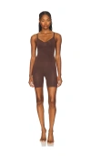 Skims Womens Cocoa Sculpt Ruched Stretch-woven Body In Brown