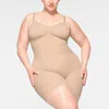 Skims Semaless Sculpt Low Back Mid Thigh Bodysuit In Clay In Multi