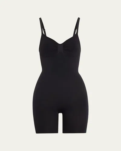 Skims Womens Onyx Sculpt Ruched Stretch-woven Body In Black