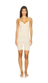 Skims Seamless Sculpt Mid Thigh Bodysuit In Neutral