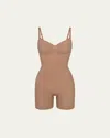 Skims Womens Sienna Sculpt Ruched Stretch-woven Body In Ochre