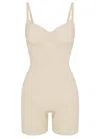 Skims Seamless Sculpt Mid-thigh Bodysuit In Neutral