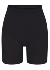 Skims Womens Onyx Sculpt Fitted Stretch-woven Shorts In Black