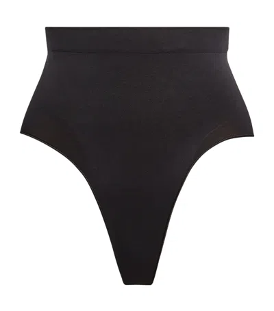 Skims Seamless Sculpt Mid-waist Briefs In Black