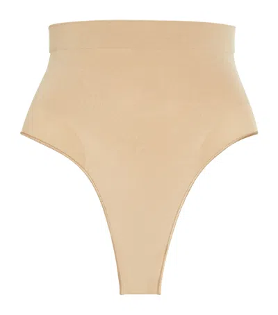 Skims Seamless Sculpt Mid-waist Briefs In Nude
