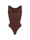 Skims Seamless Sculpt Scoop Neck Bodysuit In Gold