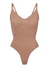 Skims Womens Sienna Seamless Sculpt Fitted Stretch-woven Body In Brown