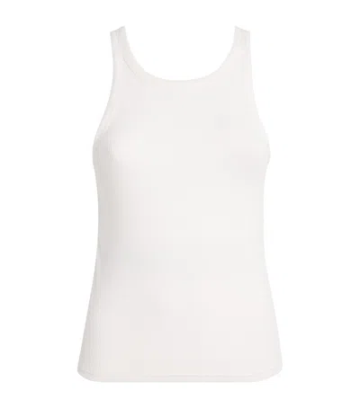 Skims Semi-sheer Ribbed Tank Top In White