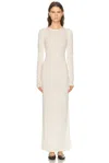 Skims Sheer Cashmere Long Sleeve Maxi Dress In White