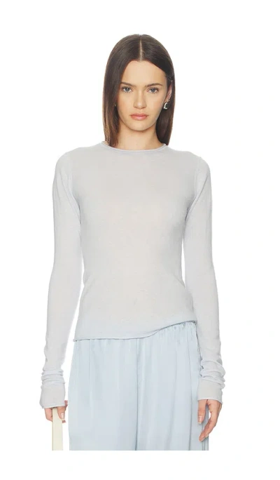 Skims Sheer Cashmere Long Sleeve Top In White