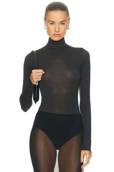 SKIMS SHEER CASHMERE LONG SLEEVE TURTLENECK BODYSUIT