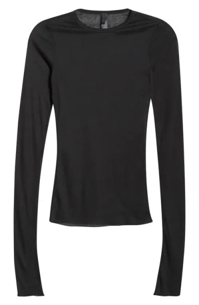 Skims Sheer Cotton Blend T-shirt In Black