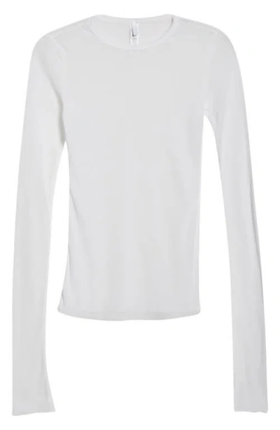 Skims Sheer Cotton Blend T-shirt In White