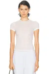 Skims Sheer Cotton Crewneck Standard T-shirt In White