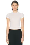 Skims Sheer Cotton Crewneck Standard Tee In White