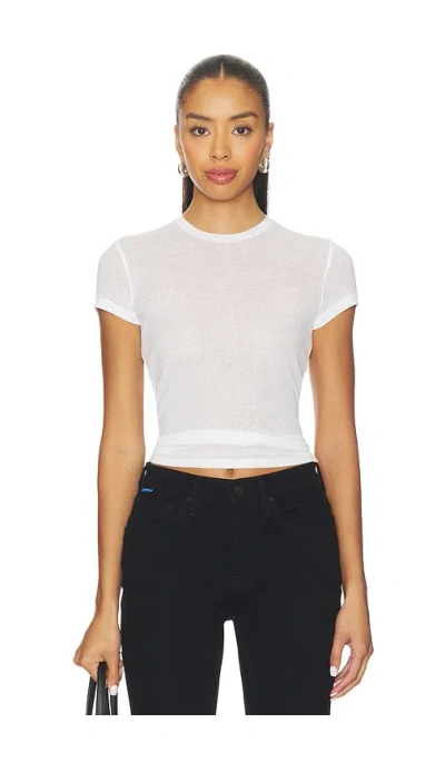 Skims Sheer Cotton Crewneck Standard T-shirt In White