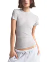 Skims Sheer Cotton Crewneck Tee In Gray