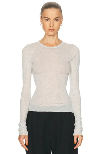 Skims Cotton Jersey Long Sleeve T-shirt In Light Heather Grey