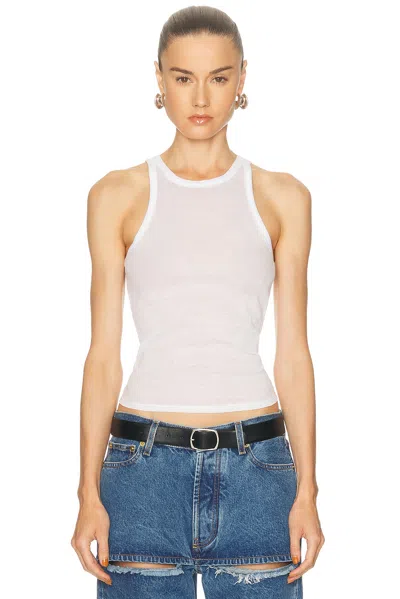 Skims Sheer Cotton Tank Top In White