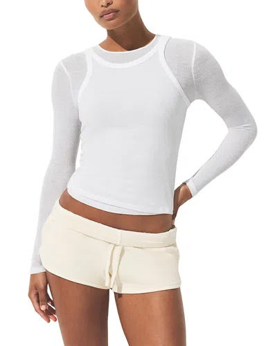 Skims Sheer Cotton Tank Top In White