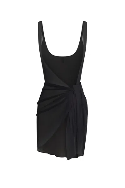 Skims Sheer Coverups Dress Sarong In Black