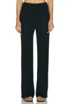 Skims Sheer Knit Cropped Wide Leg Pant In Black