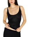Skims Sheer Knit Tank In Black