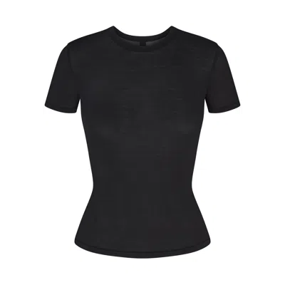 Skims Set Of Two Stretch-cotton Jersey T-shirts In Black