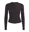 Skims Sheer Modal Cardigan In Burgundy