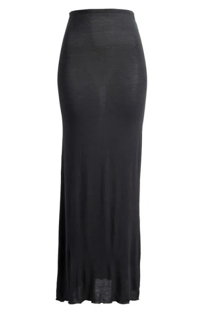 Skims Sheer Modal Maxi Skirt In Black