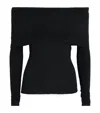 Skims Black Soft Lounge Off The Shoulder Top In Black