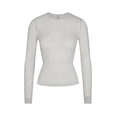 Skims Sheer Rib In Light Heather Grey