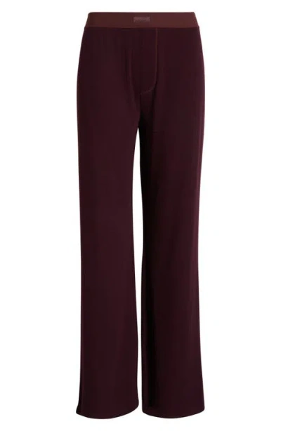 Skims Sheer Rib Pajama Pants In Purple