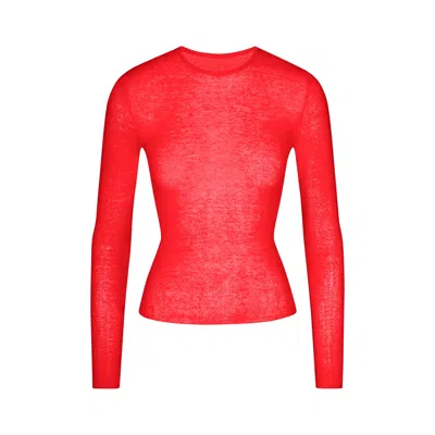 Skims Sheer Rib In Red