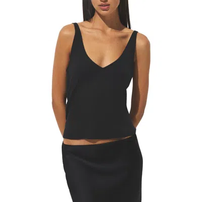 Skims Sheer Rib Tank Top In Black
