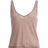 Skims Sheer Rib Tank Top In Brown