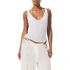 Skims Sheer Rib Tank Top In White