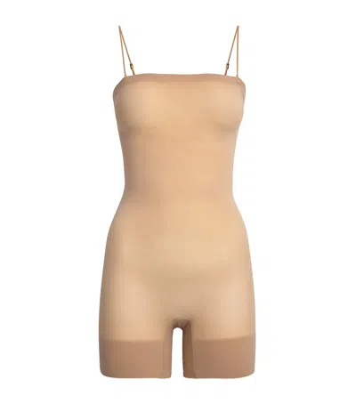 Skims Sheer Seamless Strapless Shorts Bodysuit