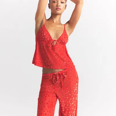 Skims Sheer Velvet In Red