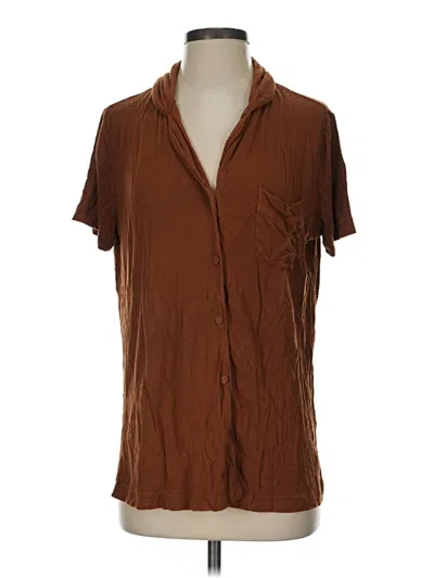 Pre-owned Skims Short Sleeve Blouse In Brown
